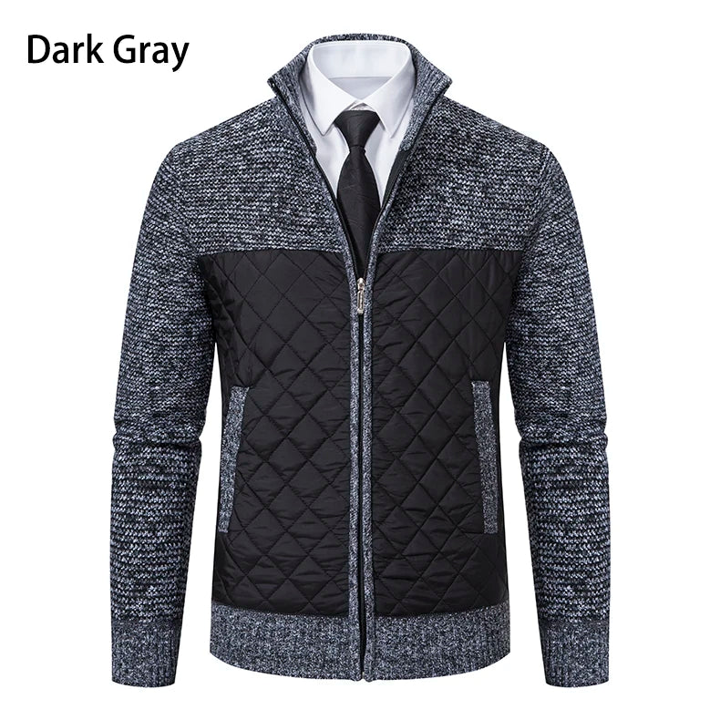 Autumn Winter Sweater Men's Loose Cardigan 2023 New Cold Cold High Neck Jumpers Patchworked Windbreaker Causal Jackets