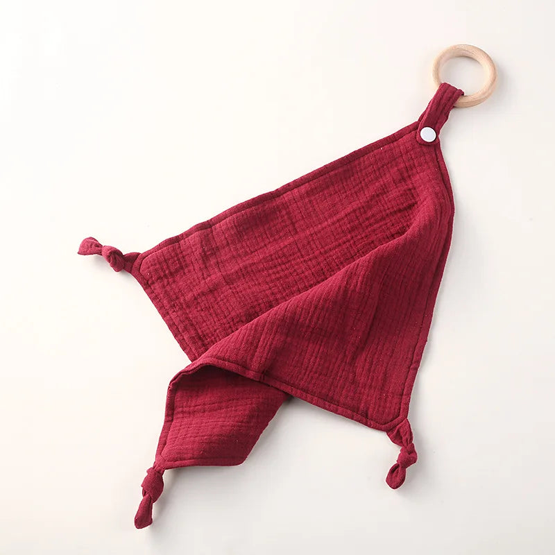 Wooden Drool Bib Ons Baby Saliva Towel Soft Cotton Baby Burp Cloth Kindergarten Handkerchief Newborn Washcloth Nursing Towel