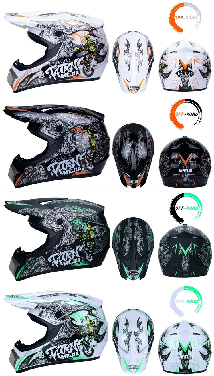 Off Road Motorcycle Helmet DOT Certified Motocross Dirt Bike Helmet ATV MX Downhill Racing Full Face Helmet Casco Moto Capacete