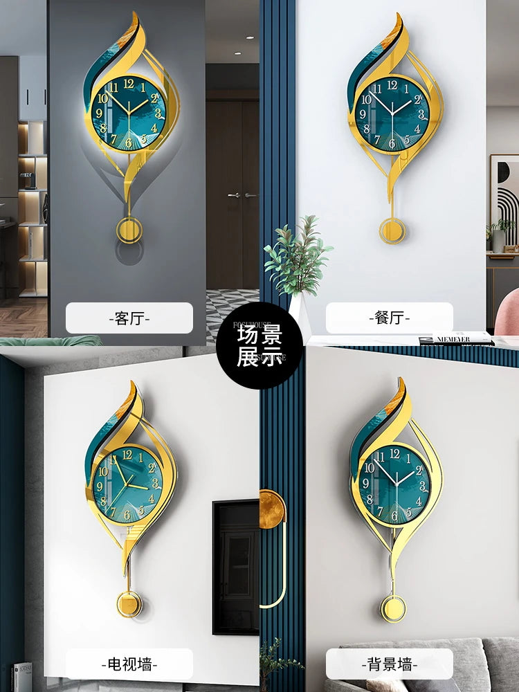 Creative Light Luxury Metal Wall Clocks Living Room Wall Clock Minimalist Modern High-end Wall Watch Nordic New Home Decoration