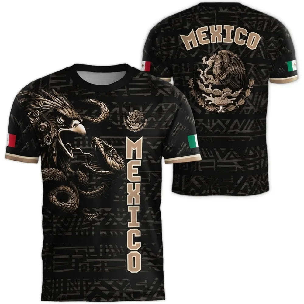 MEXICO Flag 3D Print Sports Quick-dry Breathable Men T-shirt Outdoor Football Jersey Team Fan Parent-child Short Sleeve Clothing