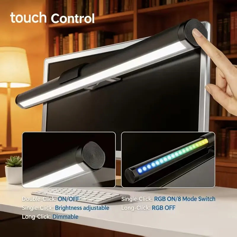30CM LED Monitor Light Bar, Anti‑Glare Screen Hanging Fill Lamp, Eye‑Caring Smart Desk Lamp for Office Reading, Gaming Screen Lighting