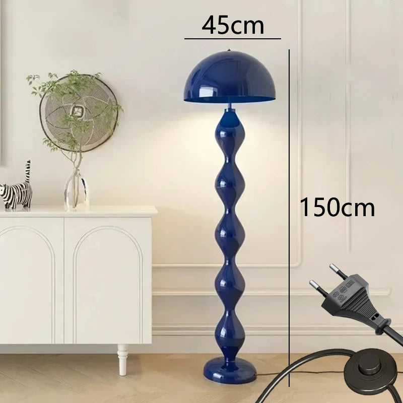 Black Iron Floor Lamp Mushroom Lamp Stand for Bedroom Bedside Sofa Corner Home Decoration Living Room Smooth Color Floor Light