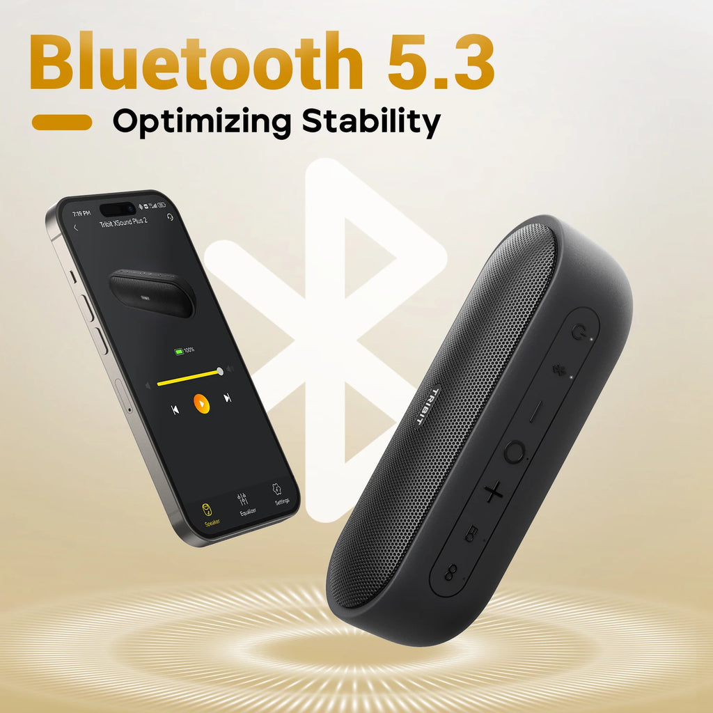 Tribit XSound Plus 2 Portable Wireless Speaker, 30W XBass, IPX7, 24-Hour Playtime, Stereo Sound, Built-in Mic for Camping Travel