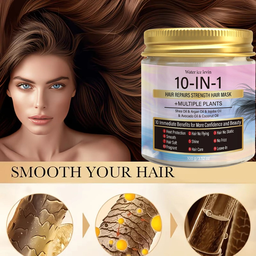Multi-Oil Hair Mask with Keratin & Biotin, 10-in-1 Repair for Smooth, Shiny Hair