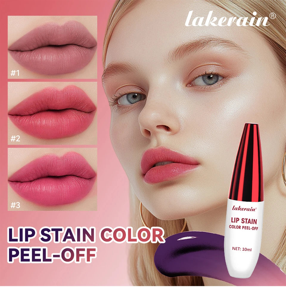 Lakerain Peel-off Lip Gloss Matte Natural Mist Lip Tinted Waterproof Long Lasting Lipstick Makeup Tear Contour Stain Cosmetics