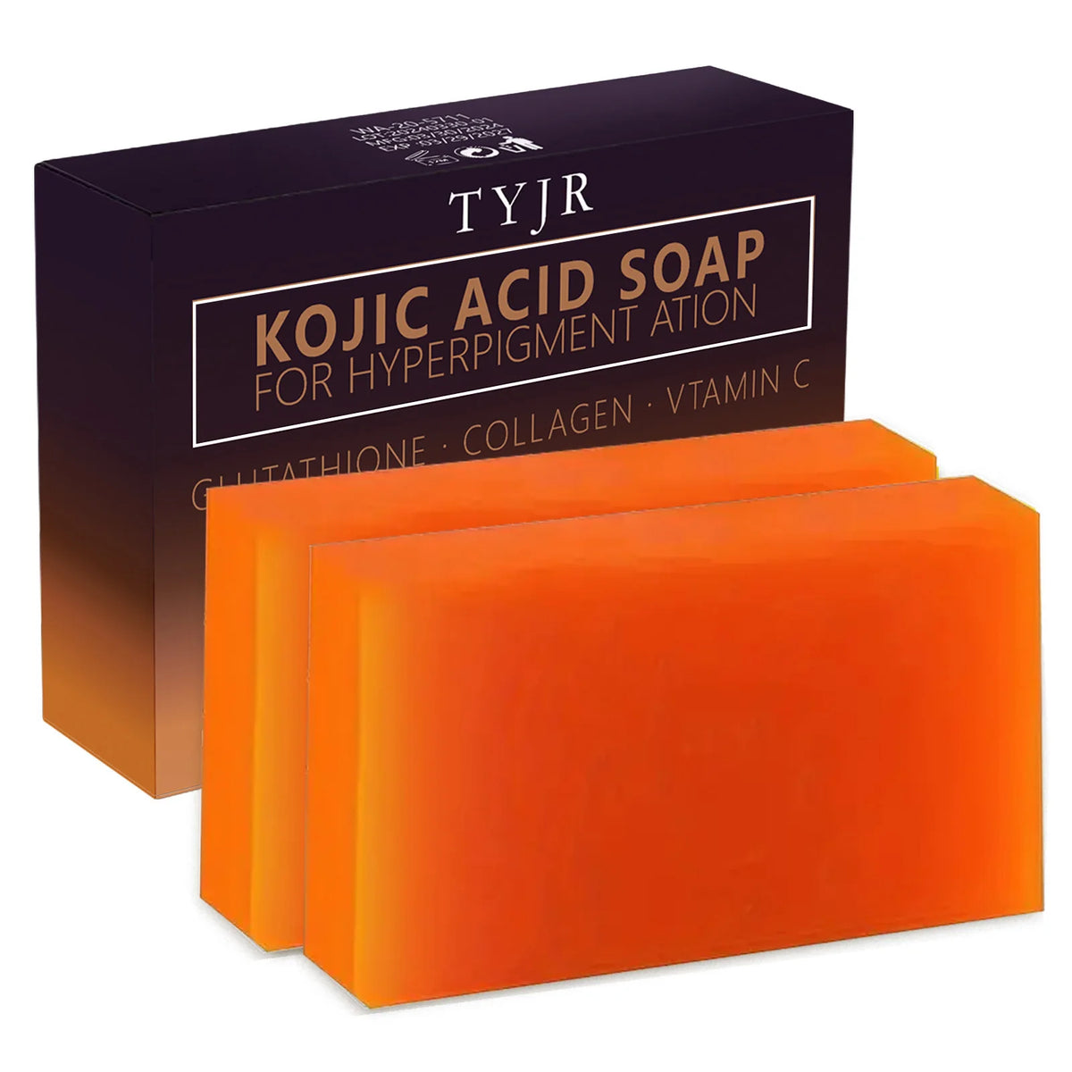 Kojic Acid Soap with Vitamin C & Collagen – Turmeric Glutathione Bar for Face & Body 100g