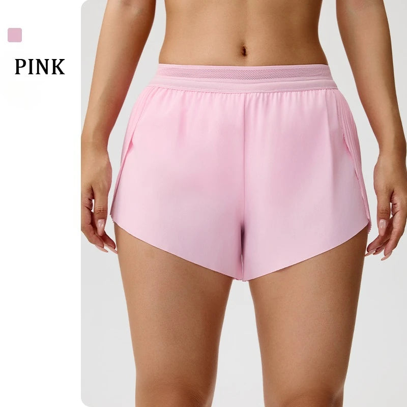 Women Outdoor Running Shorts Summer High Waist Yoga Shorts 2 in 1 Gym Short Sportswear Female Quick Dry Workout Clothes