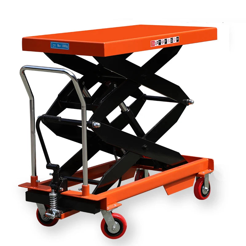 1000kg Portable Hydraulic Manual Lift Table Truck Mobile Mini Hand Lifter for Professional Woodwork Scissor Lifting Tool Pro