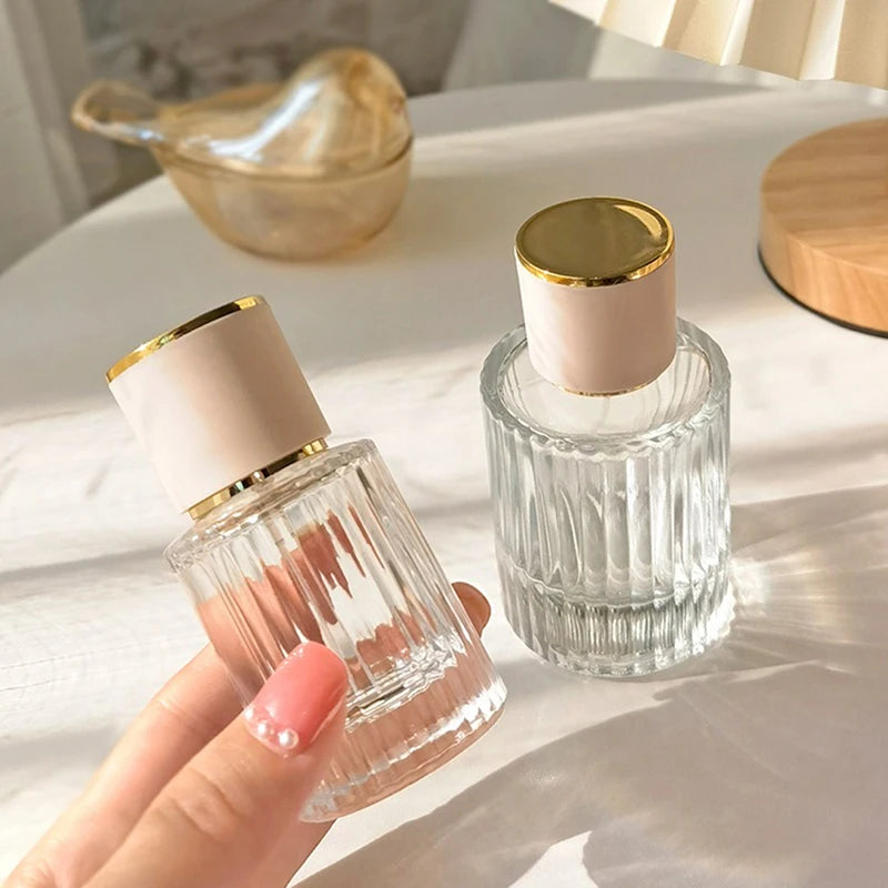 30ML 50ML Luxury Perfume Glass Spray Bottle Portable Clear Cosmetics Alcohol Atomizer High Capacity Empty Bottles Refillable