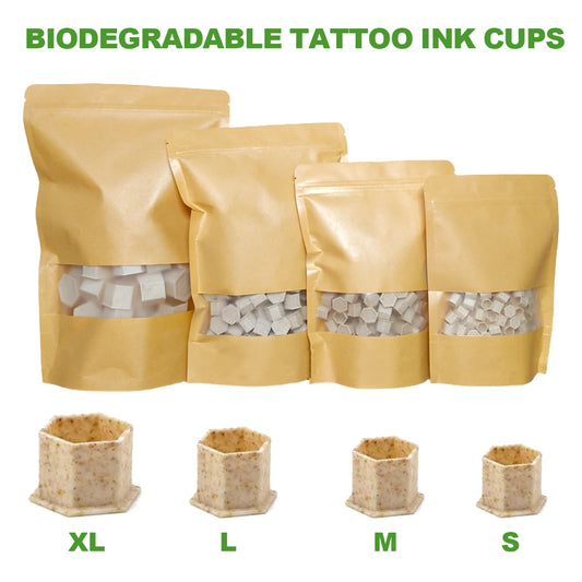KVM Biodegradable Tattoo Ink Cups S/M/L/XL ECO-Friendly Disposable Tattoo Ink Caps 10mm-27mm Tattoo supplies For tattoo artists