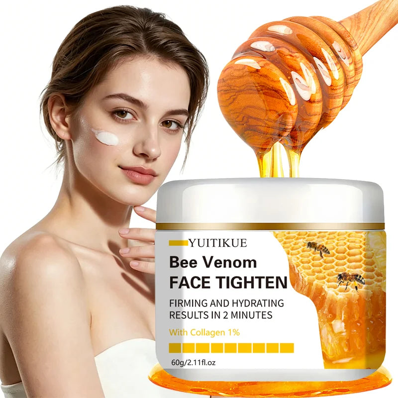 60g Bee Venom Face Tightening Cream With Collagen Vitamin E Hyaluronic Acid Hypoallergenic Deep Moisturizer For All Skin Types