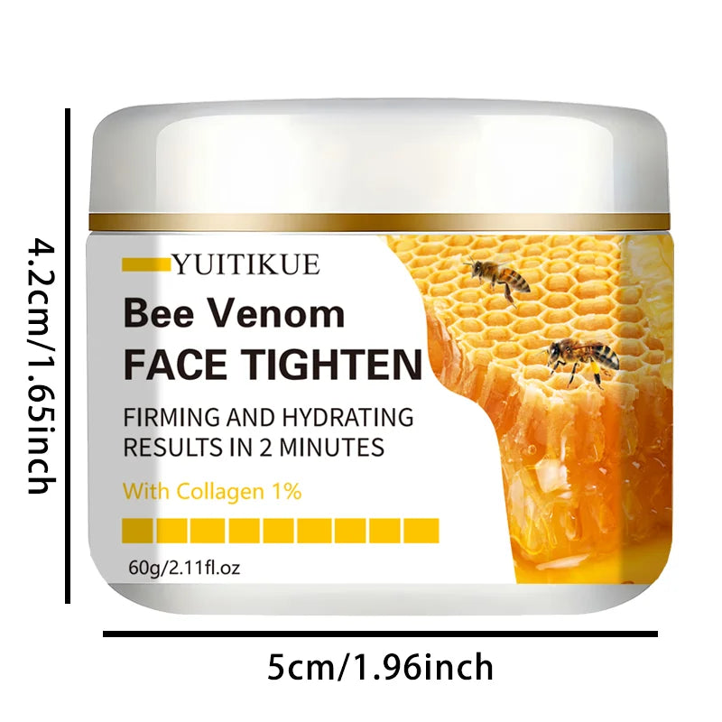 60g Bee Venom Face Tightening Cream With Collagen Vitamin E Hyaluronic Acid Hypoallergenic Deep Moisturizer For All Skin Types