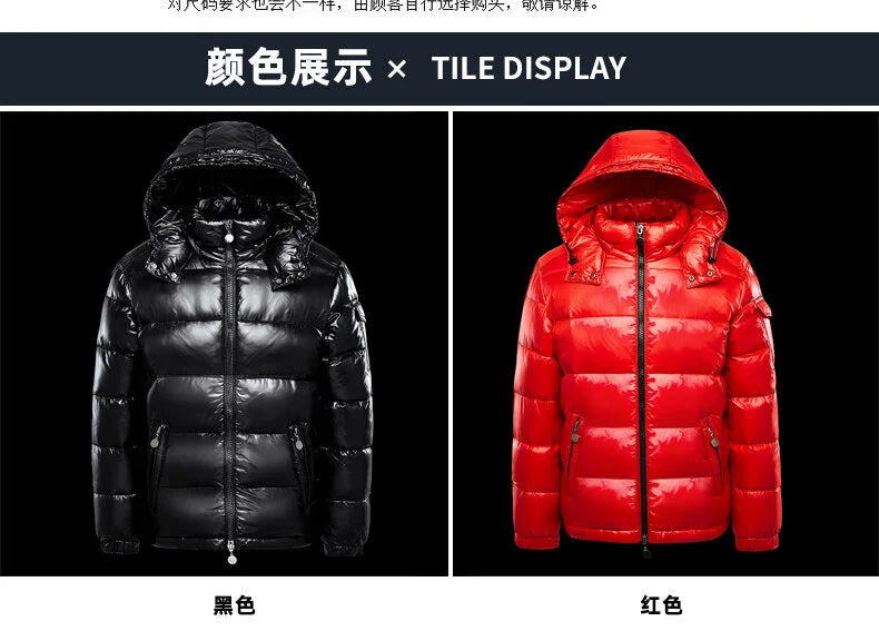 2026 Fashion Waterproof Short Cotton Jackets Men's Black Lightweight Snow Parkas High Quality Glossy Parkas Winter Jackets Male