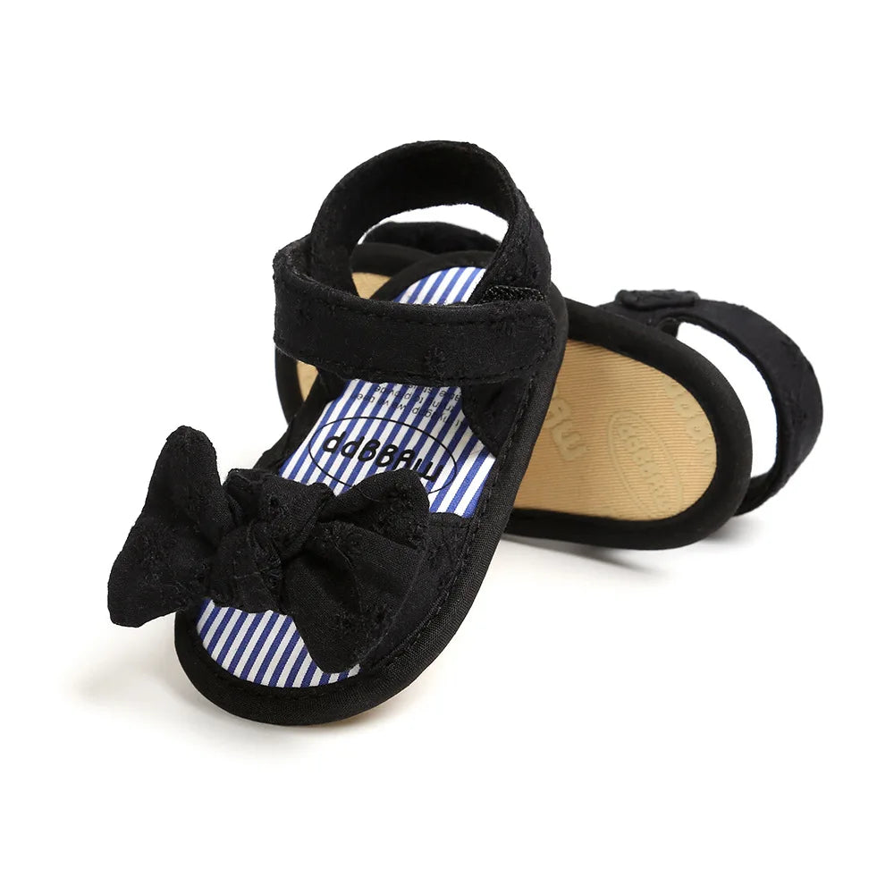 Baby Summer Beach Sandals with Butterfly Bow 0-18 Months Neonatal Casual Shoes Fashionable Indoor and Outdoor Flat Shoes