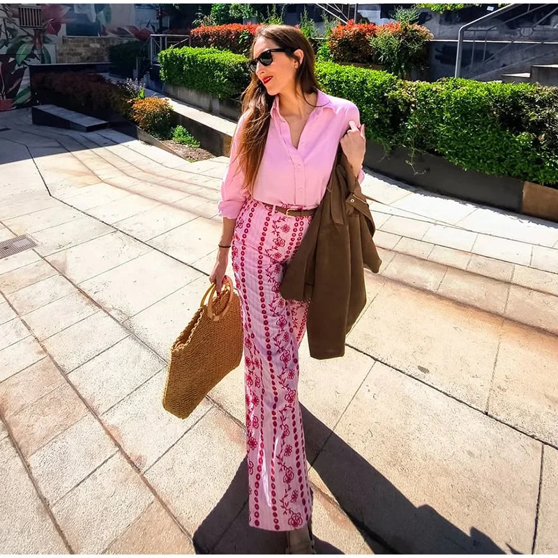 Hollow out Embroidery Long Pants Woman High Waist Flower Loose Straight Versatile Trousers Casual Street Lady New Fashion Pants