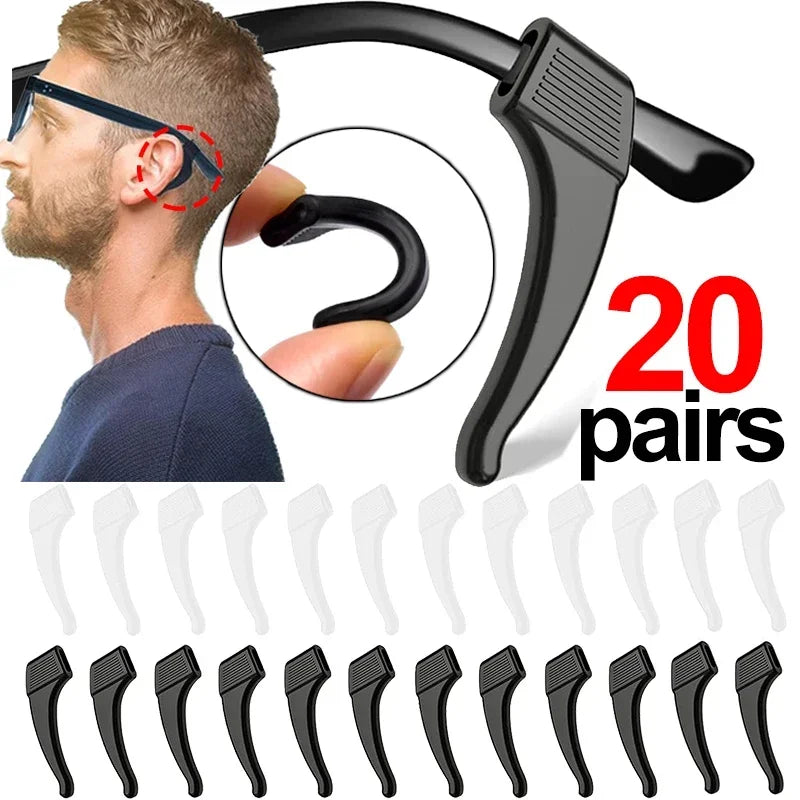 1-20pairs Ear Hook Anti-slip Glasses Leg Ear Sleeve Bracket Fastener Sunglasses Accessories Grip Anti-fall Eyewear Holder