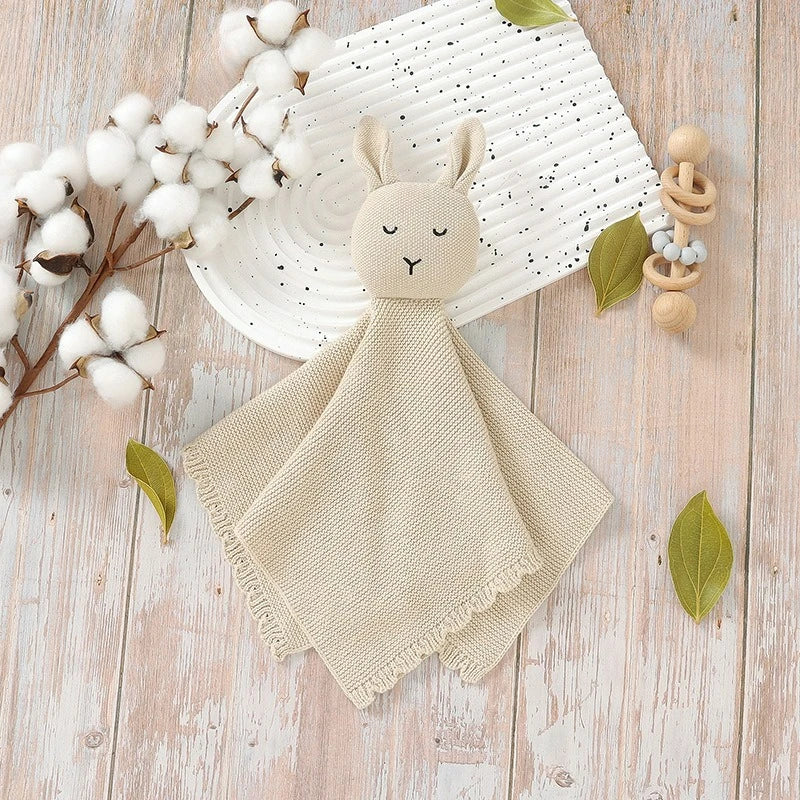 Cute Rabbit Knitting Baby Comfort Towel Comforter Blanket Soft Newborn Sleeping Dolls Kids Sleep Toy Soothe Appease Towel