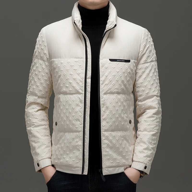 Winter New Men's Trendy Down Jacket Thickened Stand-up collar Duck Down Jacket short warm Coat
