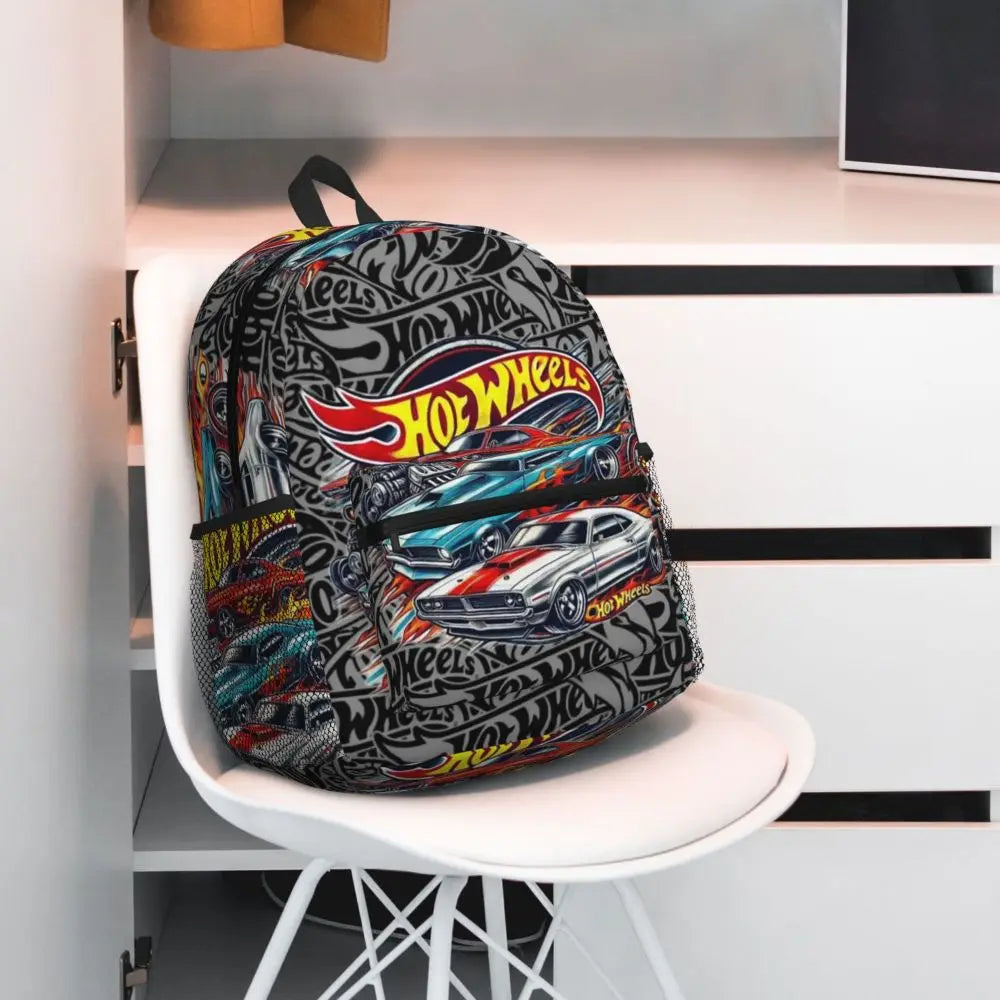 Hot Wheels Race Student Backpack School Bag Hiking Travel Daypack for Men Women Bookbag Shoulder Bags