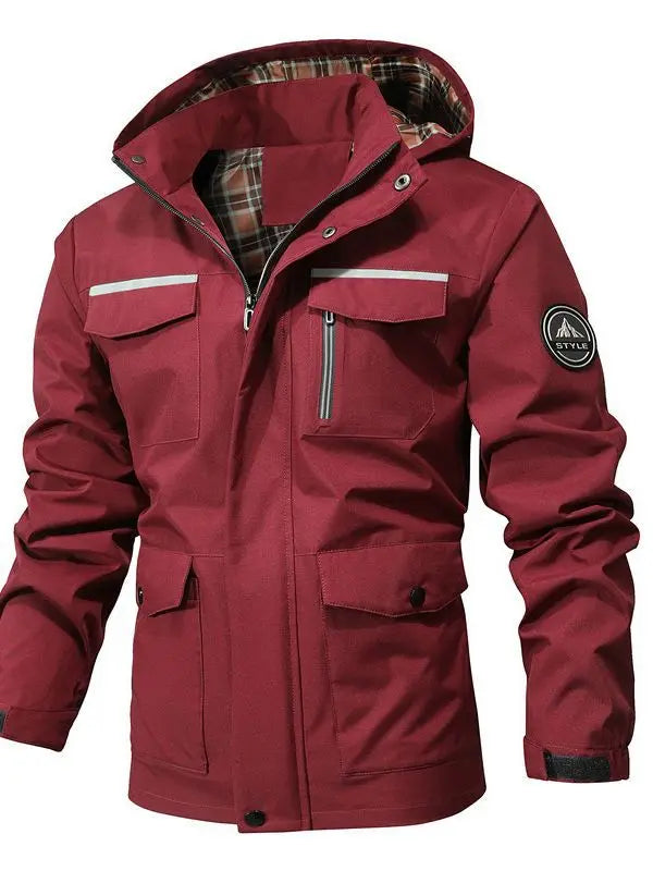 Autumn Men's Windbreaker Hooded Jacket Man Waterproof Outdoor Sports Soft Shell Coats Clothing Men Hiking Mountain Ski Jackets