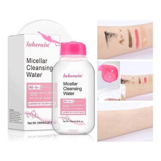 Micellar Cleansing Water-Gentle Makeup Remover for Face & Eyes-Effectively Removes Waterproof Mascara & Long-Lasting Lipstick