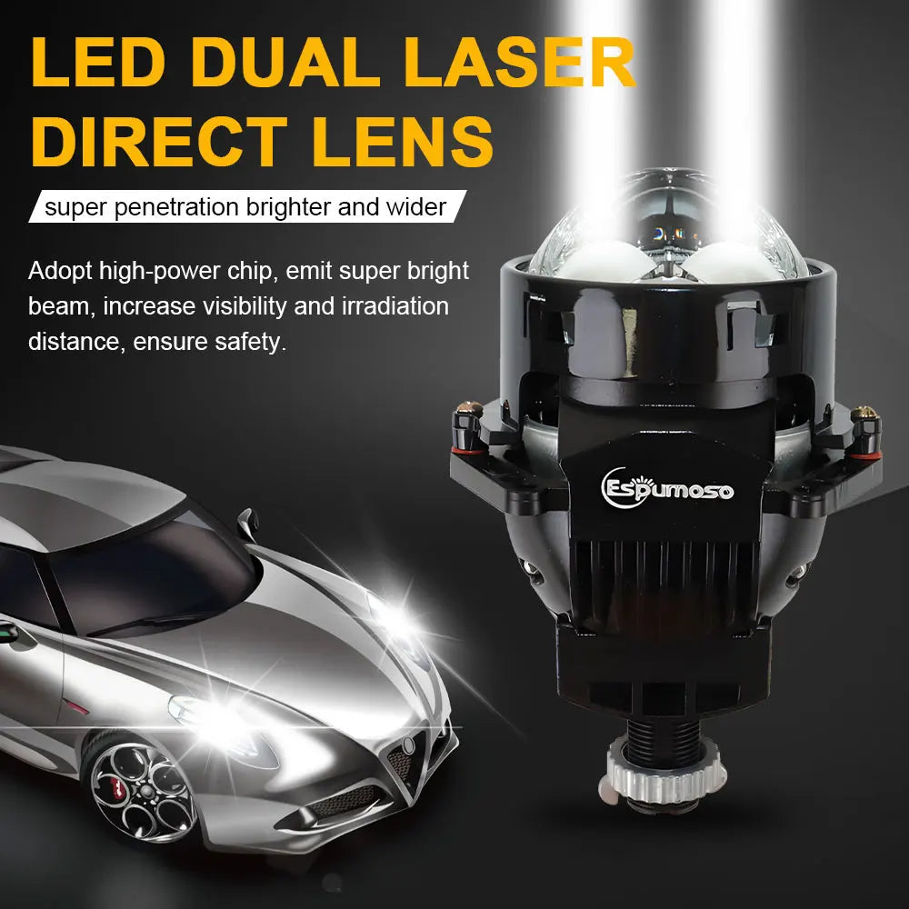 2+6pc Chips 3.0 Inch Bi Led Projector Lens Halo Lights H4 H7 9005 9006 Car Headlights Hella 3R G5 Angel Eyes High Low Beam LED