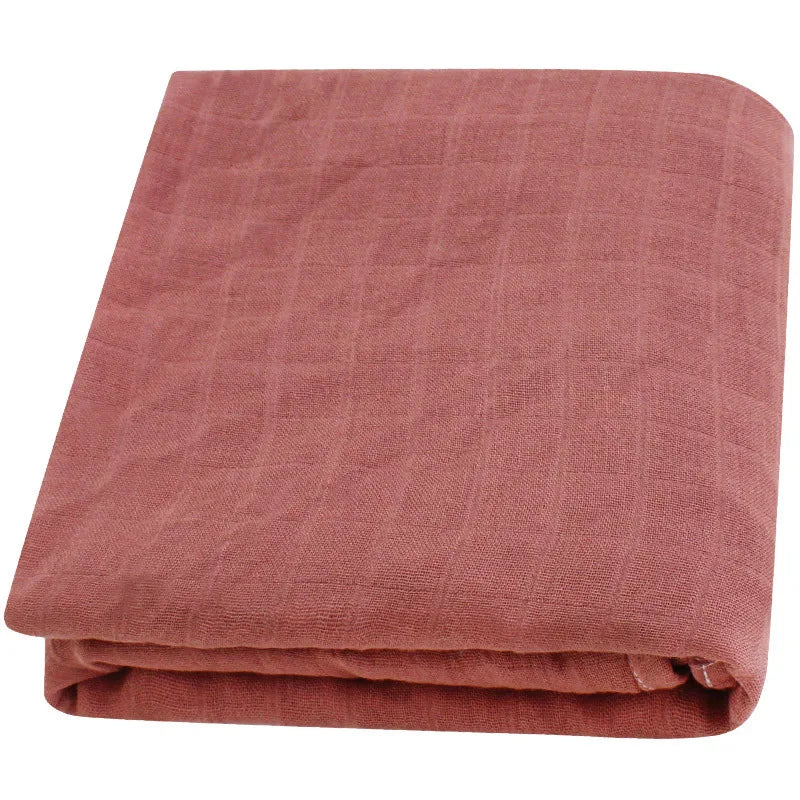 120x120cm Bamboo Baby Swaddle Blankets Solid Plain Color Baby Blankets Newborn Cotton Gauze Blanket Muslin Baby Bath Towel