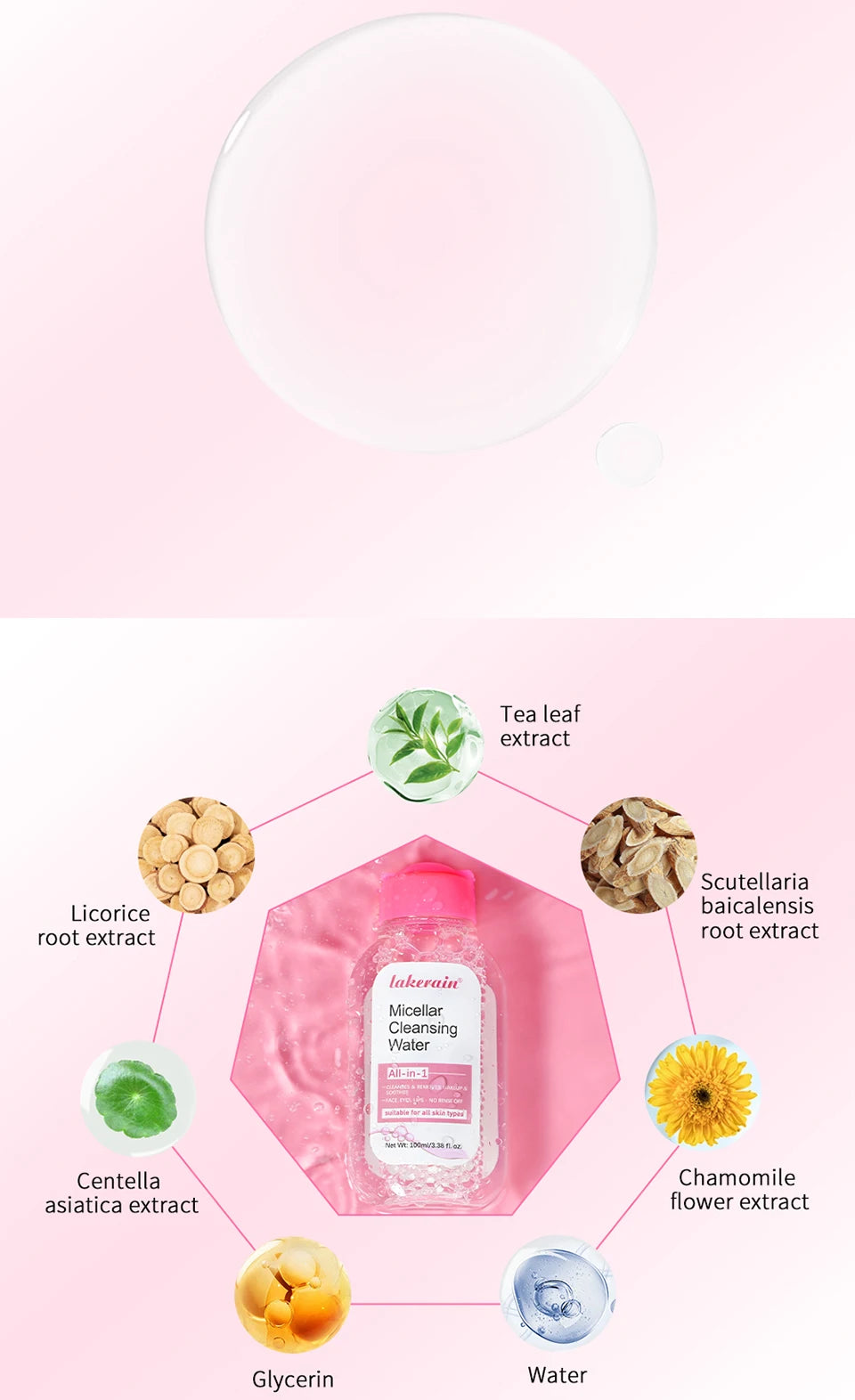 100ml Micellar Cleaning Water Hydrating Facial Cleanser Deep  Makeup Remover Cleaning Water Refresh Hydrate Cleansing Skin