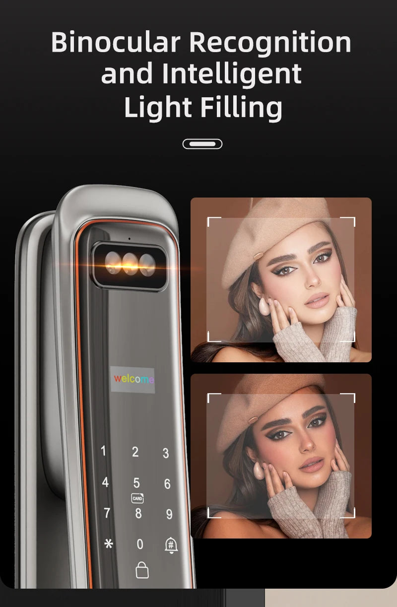 Wifi Tuya APP Password Door Lock Face Recognition Smart Lock With Camera  Digital Electronic Lock Automatic