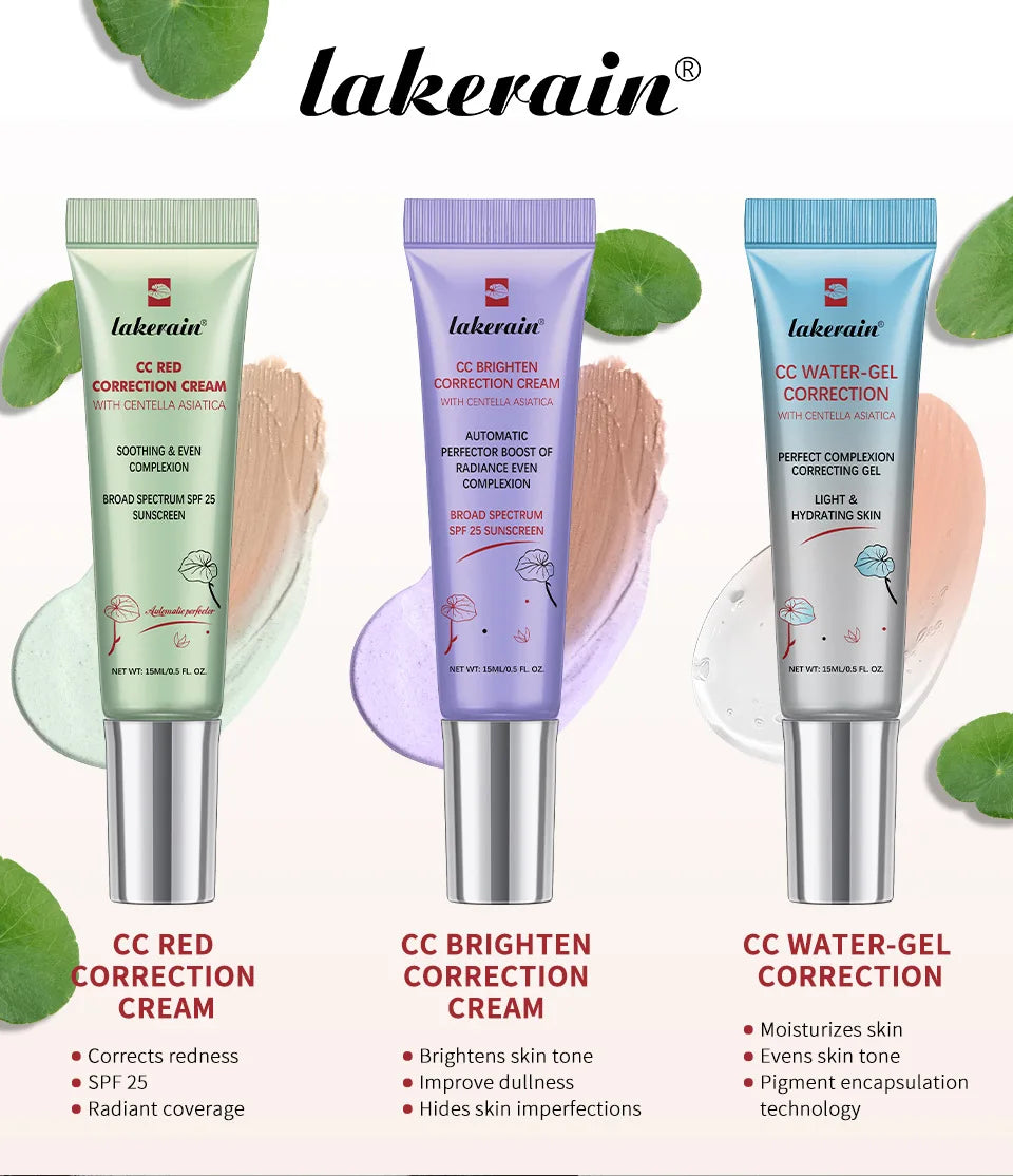 Lakerain Centella Color Changing CC Cream High Coverage Moisturizing Liquid Foundation Korean Face Base Makeup
