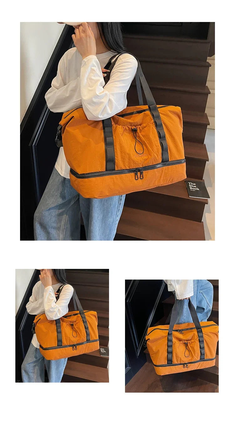 Large Capacity Travel Duffels Bag With Independent Shoe Compartment Travel Totes Suitable For Yoga Gym Storage Weekends Bags