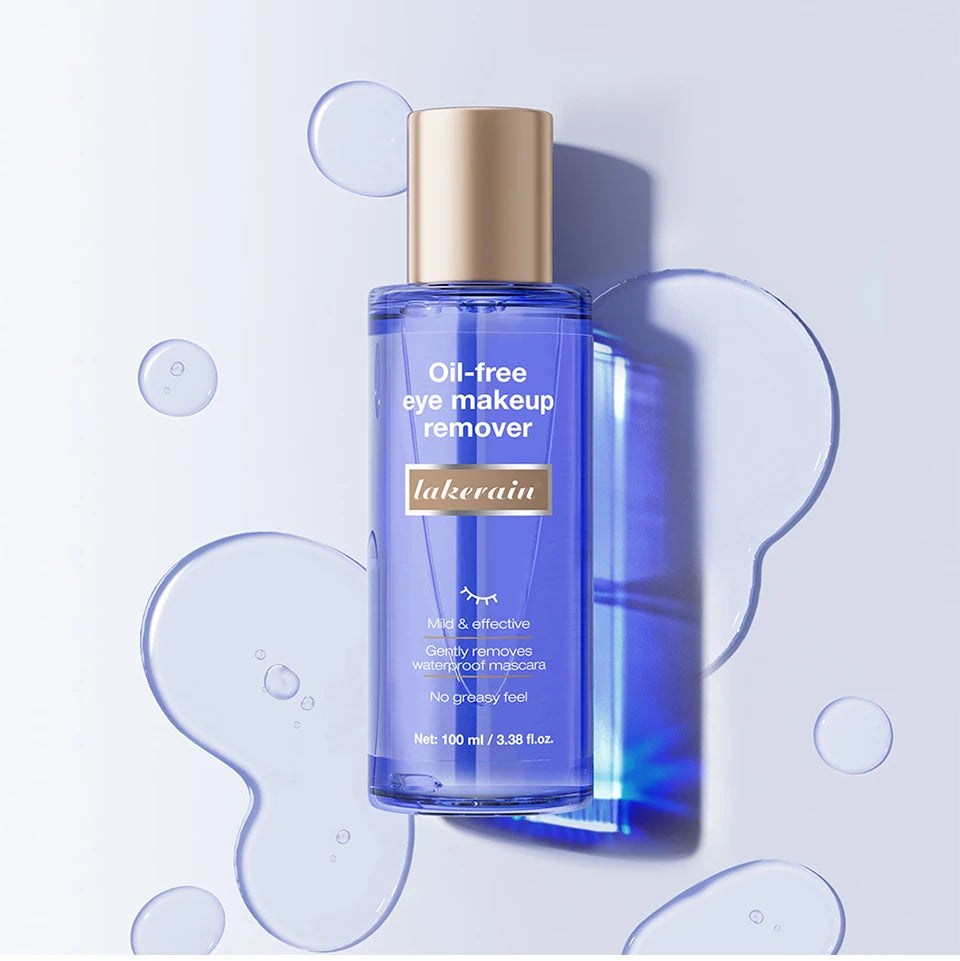 Lakerain Eye Makeup Remover 100ml Oil-Free Soothing Ingredients Gently Dissolves Eye Makeup No Stinging Safe for Sensitive Eyes