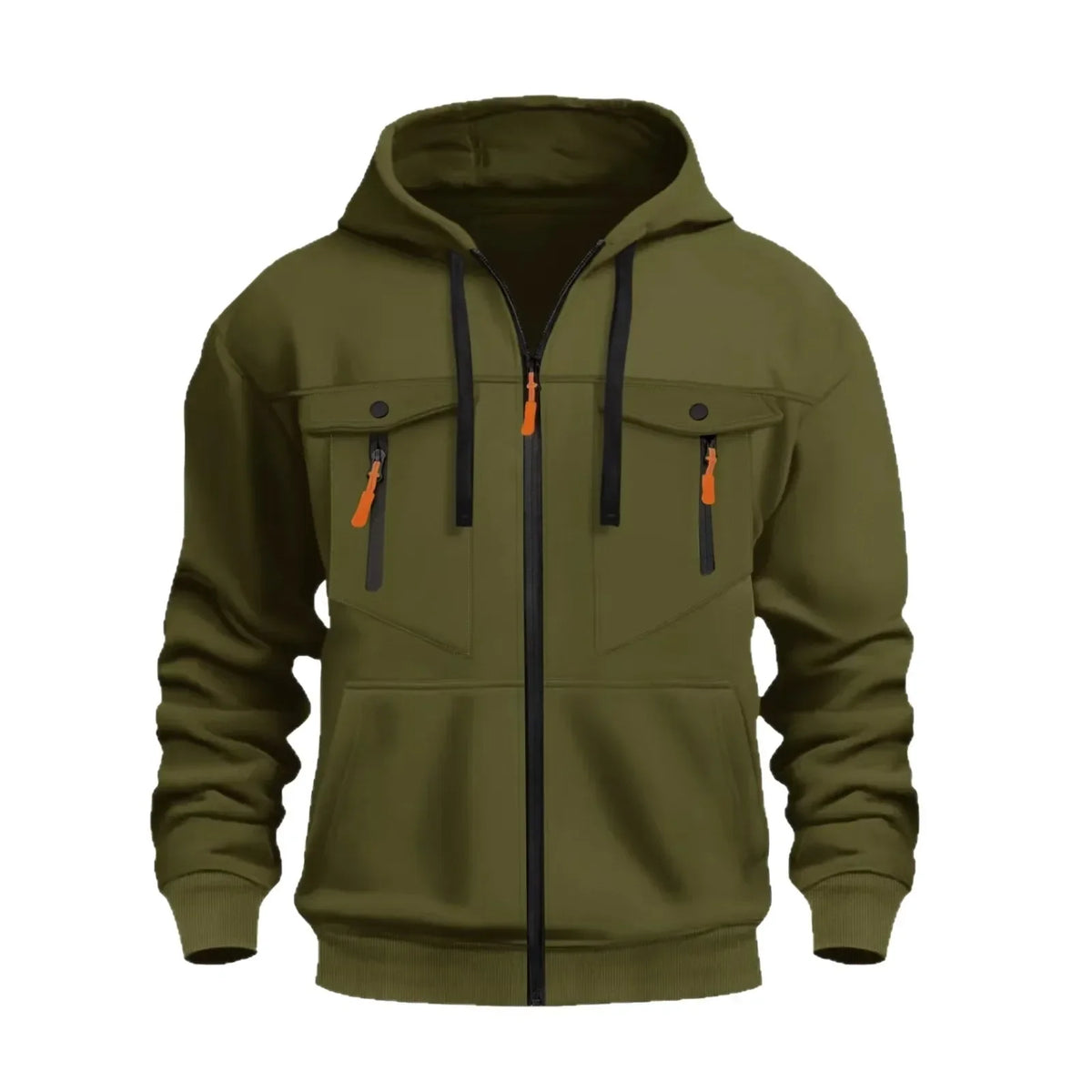 2026 Men's Casual Zipper Hoodie Fashionable Street Style Comfortable Loose Version Autumn/Winter Warm Hoodie Men's Clothing