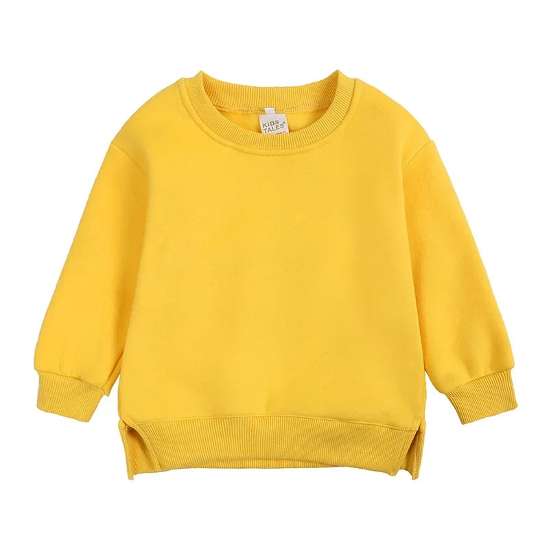 2026 Winter Spring Hoodies Pullovers Kids Boys Girls Clothes Korean Baby Thicken Fleece Sweatshirt Children's Clothing 6M-7T