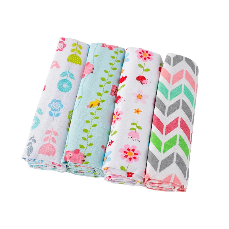 New Colors Cotton Baby Blanket Newborn 76x76cm Baby Bedsheet Supersoft Flannel Diapers New Born Blanket Swaddle 4pcs/pack