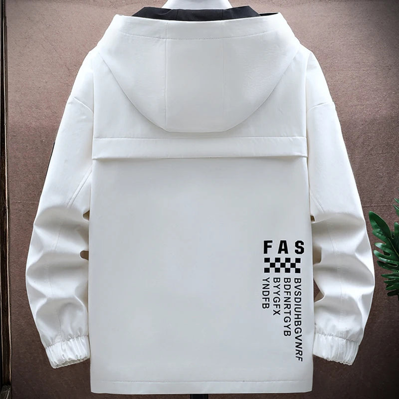 Fashion Men's Casual Hooded Jackets & Coats 2026 Spring Autumn Youth Streetwear Loose Windbreaker Quality Outdoor Tops Clothing