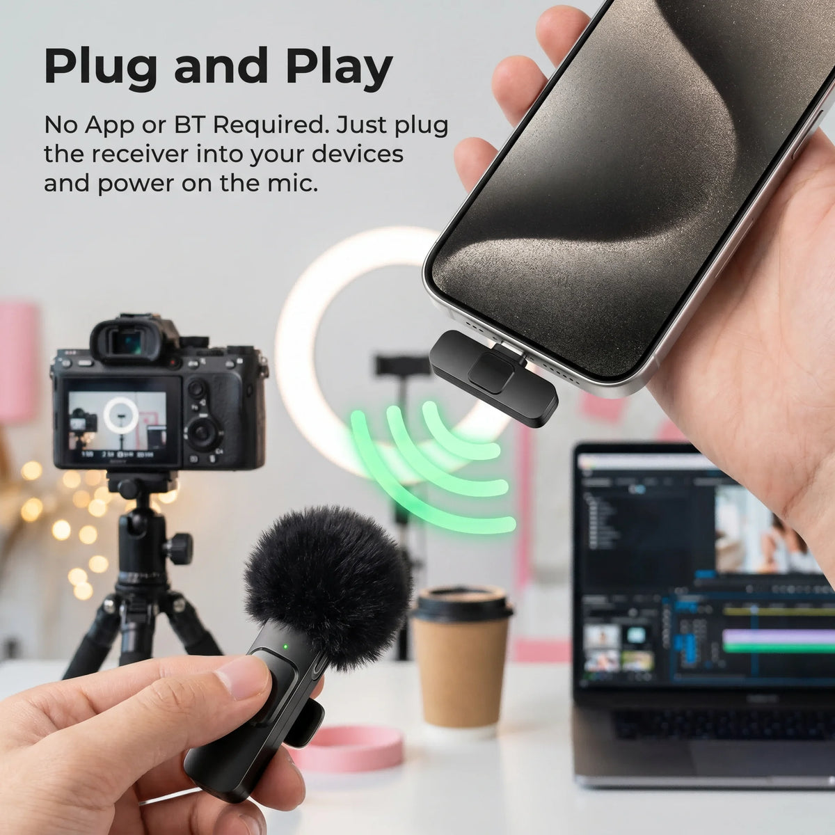 Wireless Lavalier Microphone for Lightning-Port Devices