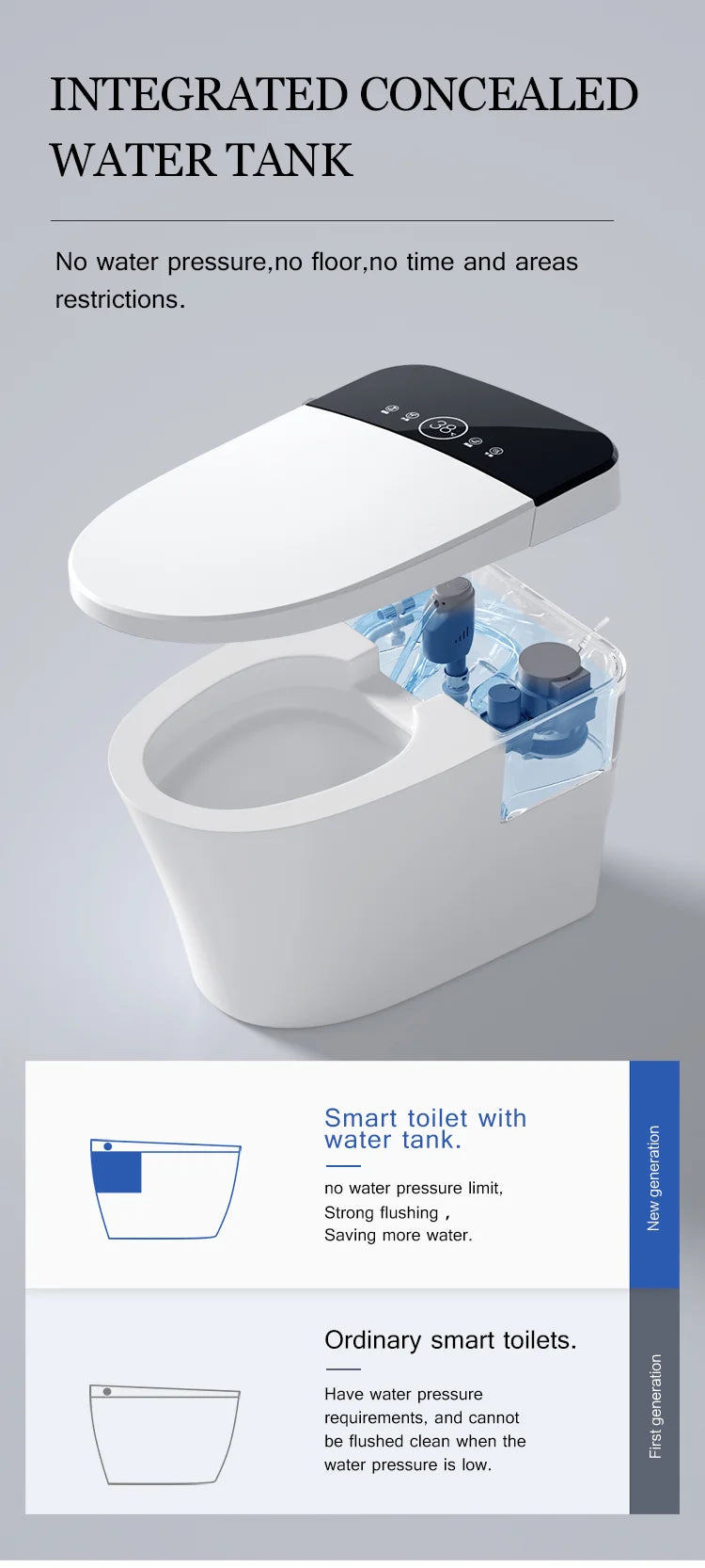 Matte Black Bidet Floor Smart Toilet S Trap Toilets With Bidet Ceramic Wc