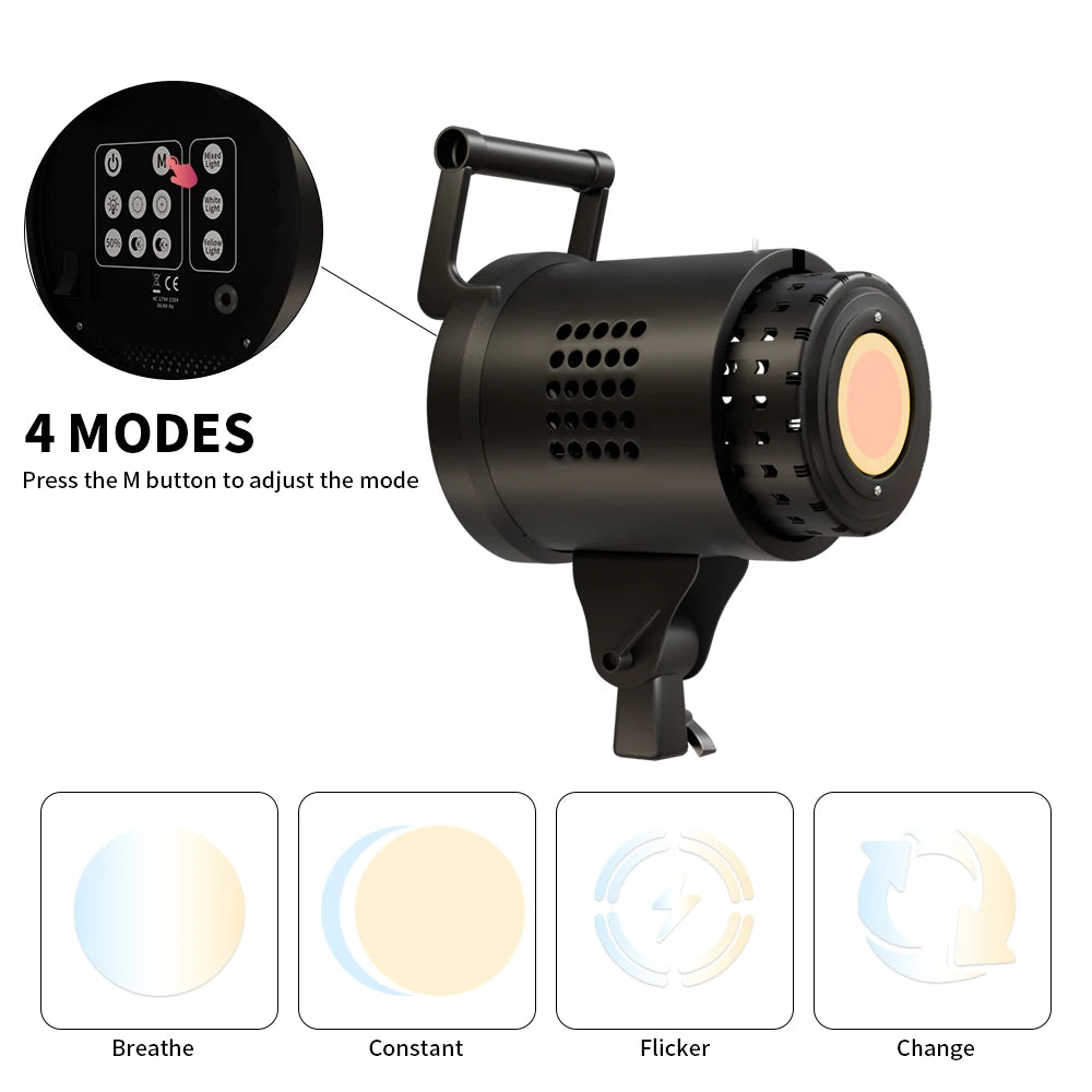 SH Bowens 135W Photography COB Video Light  Dimmable 3000-6500K For Softbox Lighting Portrait Flash Studio Video Live Streaming