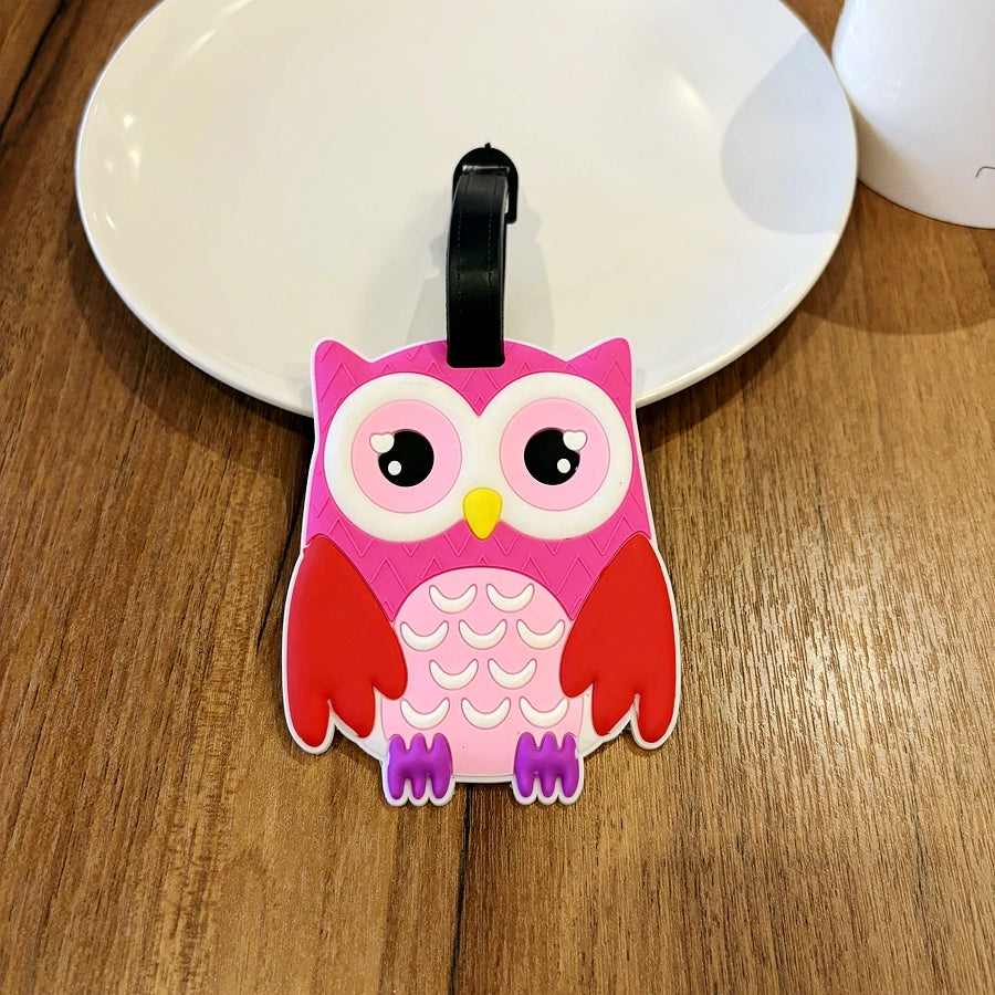 1pc/3pcs Owl Luggage Tag Pendant Portable with Name Writing Airport Luggage Anti Loss Name Identification Luggage Name Label Pen