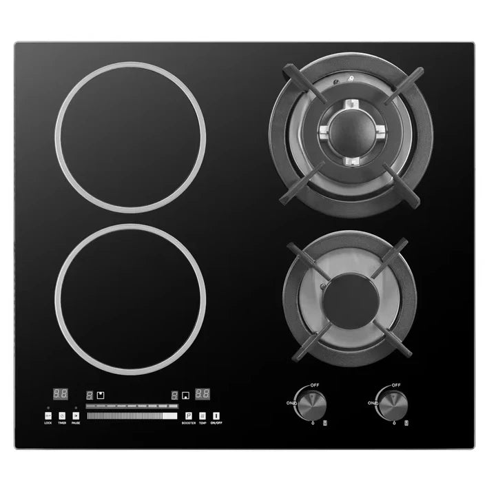 New Products Kitchen Appliances Glass Panel 4 Burners Gas Induction Combined Hob
