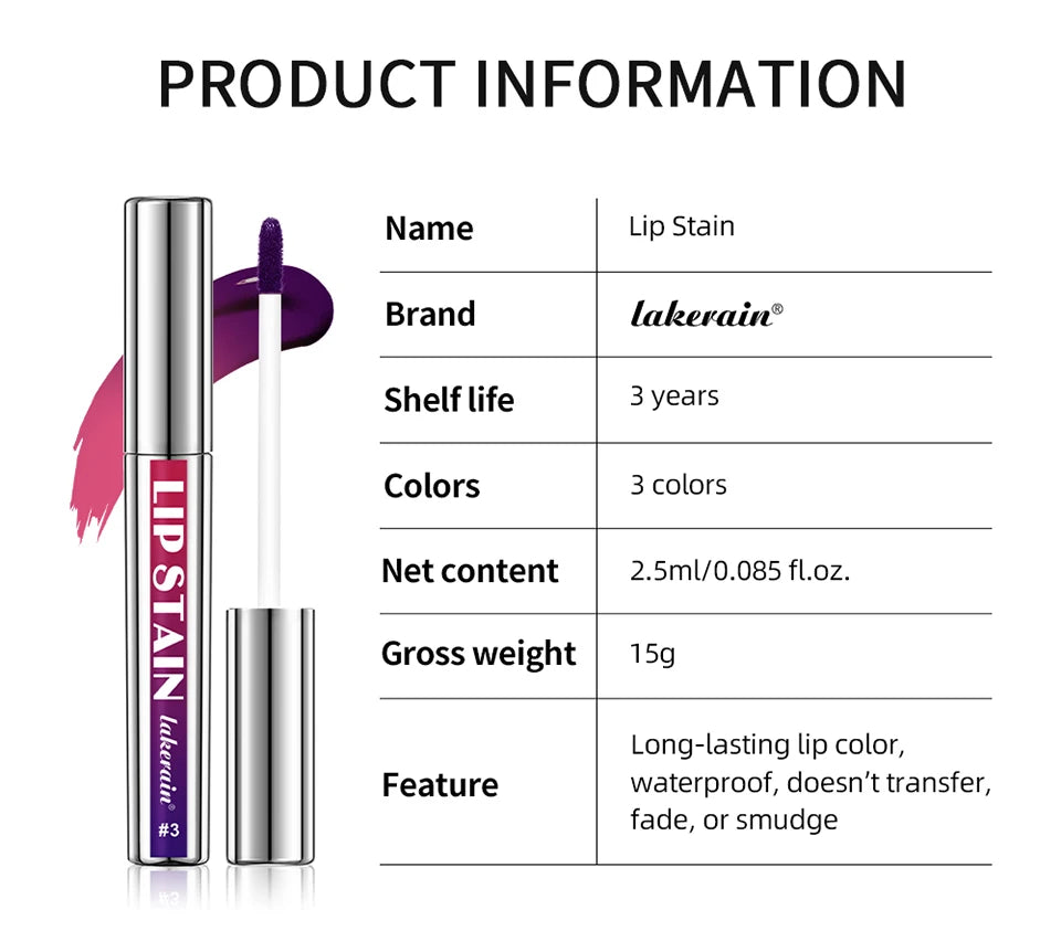 Lakerain Peel-off Lip Gloss Matte Natural Mist Lip Tinted Waterproof Long Lasting Lipstick Makeup Tear Contour Stain Cosmetics