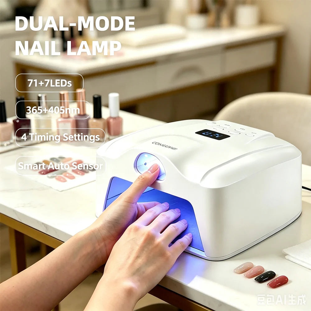 UV LED Gel Nail Curing Lamp with Auto Sensor – EU, UK & AU Plug Options