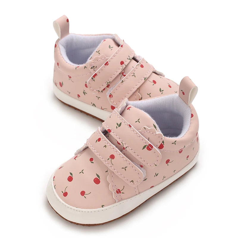 Baby Learning Walk Shoes, Cute Printed & Bow Sneakers, Soft Sole Casual Footwear for Infants 0-18M