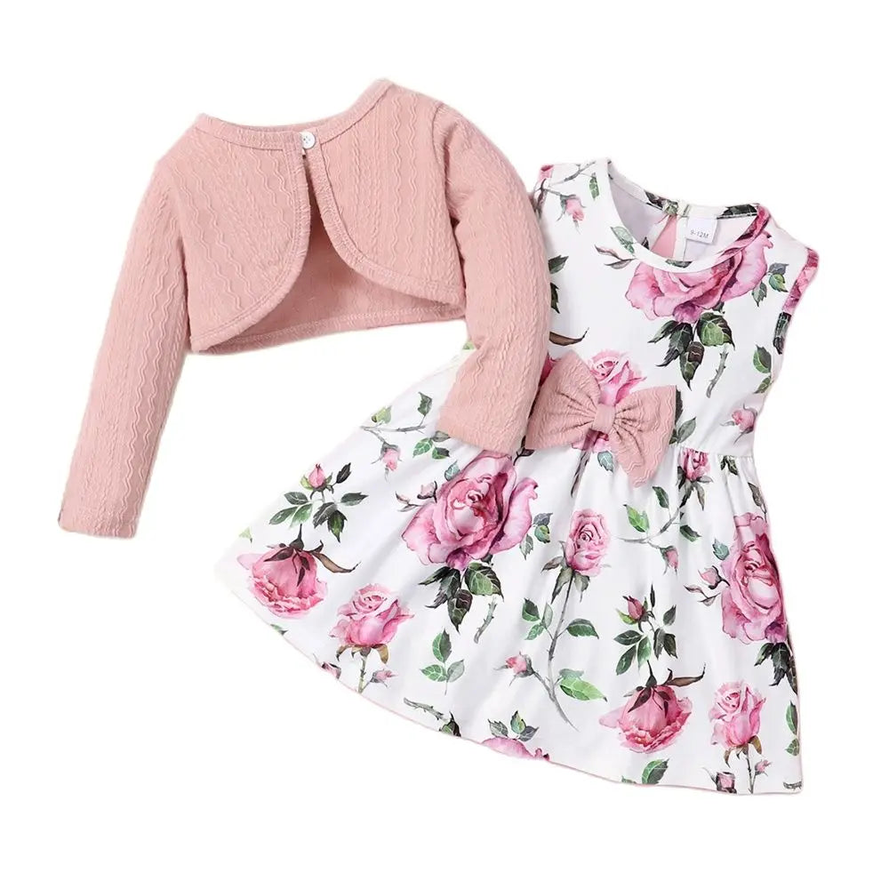 Baby Girl Floral Dress and Coat Set