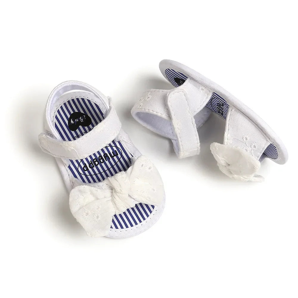 Baby Summer Beach Sandals with Butterfly Bow 0-18 Months Neonatal Casual Shoes Fashionable Indoor and Outdoor Flat Shoes