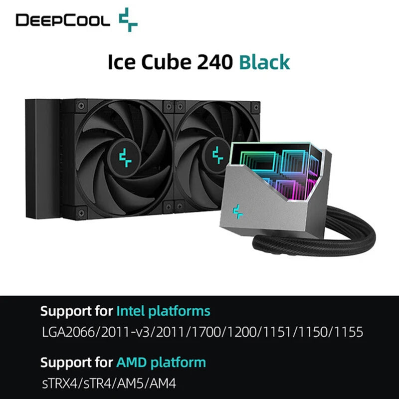 240 AIO CPU Wate Cooler Water Cooling 240mm Radiator For LGA1700 20XX 115X 1200 AMD AM4 AM5 DeepCool LT520