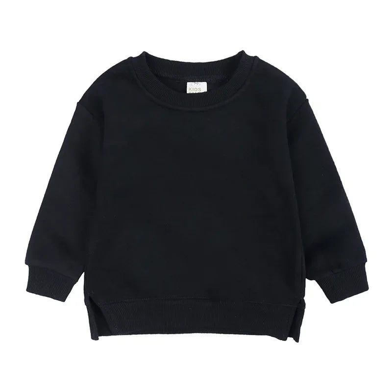 2026 Winter Spring Hoodies Pullovers Kids Boys Girls Clothes Korean Baby Thicken Fleece Sweatshirt Children's Clothing 6M-7T