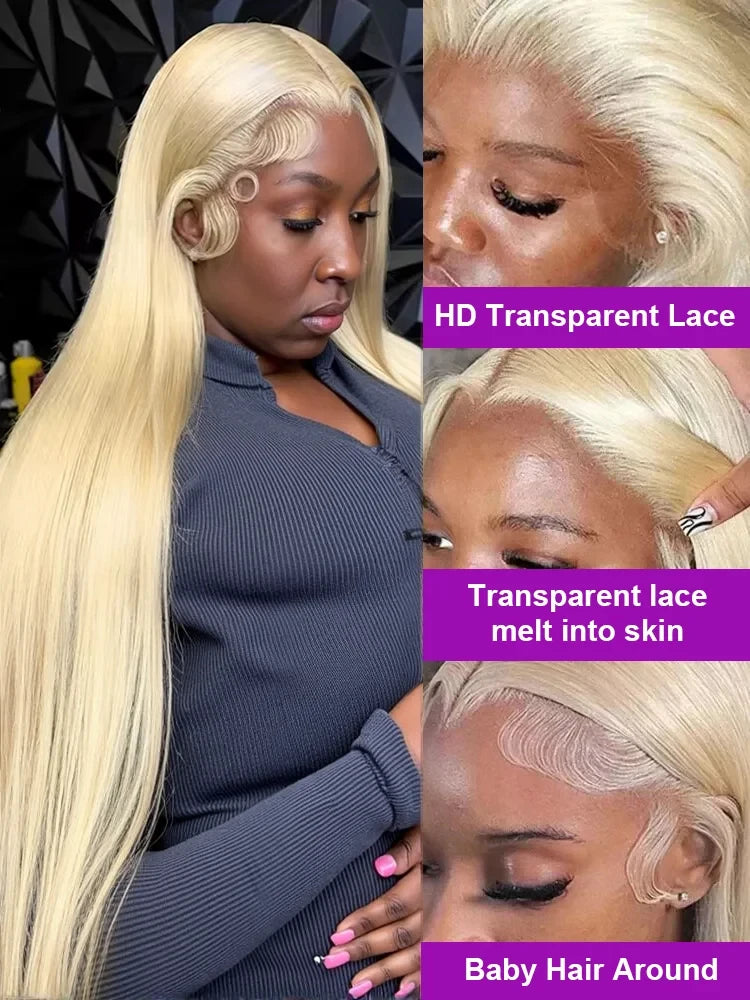 250 Density 30 40 Inch 613 Honey Blonde 13x4 Lace Front Human Hair Wigs Bone Straight 13x6 HD 13x6 Lace Frontal Human Hair